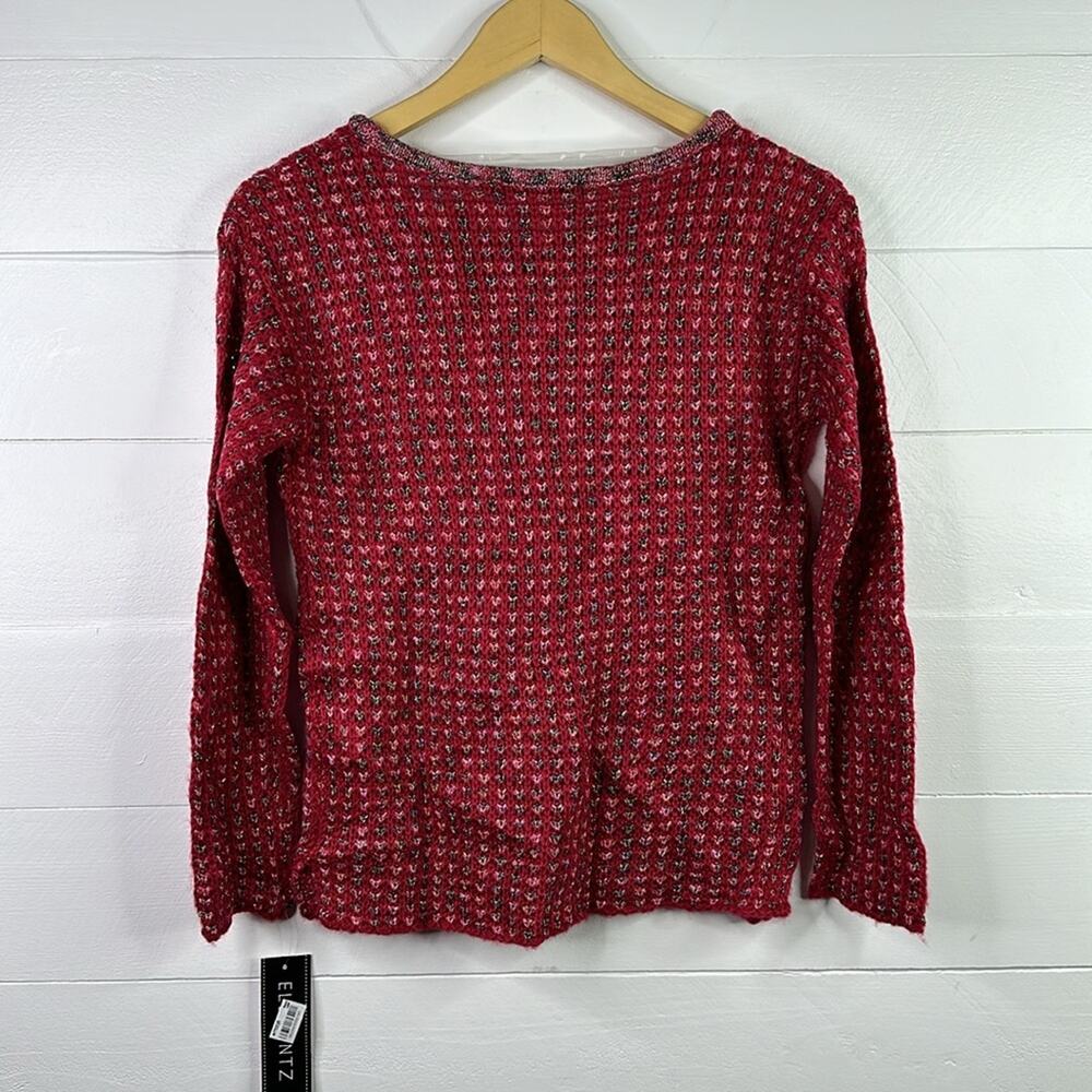 ELEMENTZ Pink Metallic Silver Knitted Pullover Long Sleeve Sweater Size Small - Picture 2 of 11